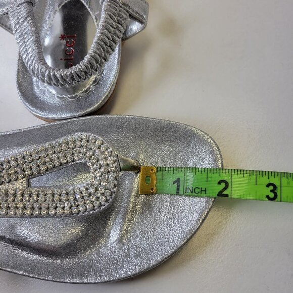 WOMENS Size 8 Silver Sequin Embellish Comfort Insole Toe Post Sandals NEW - Picture 11 of 15